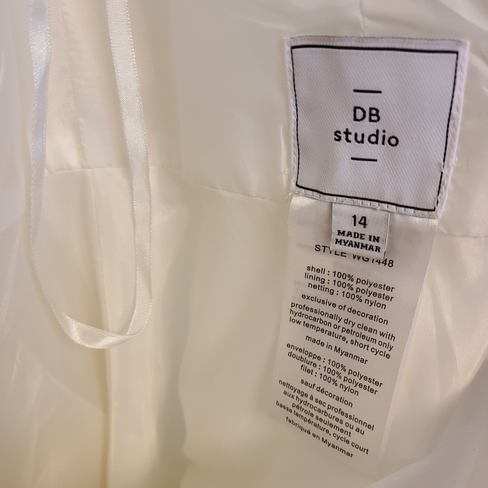 Youth Ivory Ball Gown by David's‎ Bridal Ivory/Champagne Sz. 14 Flower Girl - Picture 4 of 11